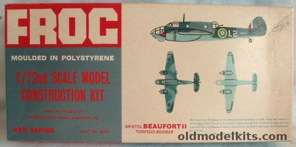 Frog 1/72 Bristol Beaufort II Torpedo Bomber - Red Series, 337P plastic model kit